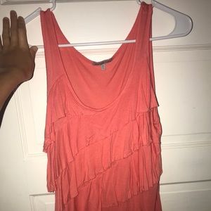 Coral ruffled tank top